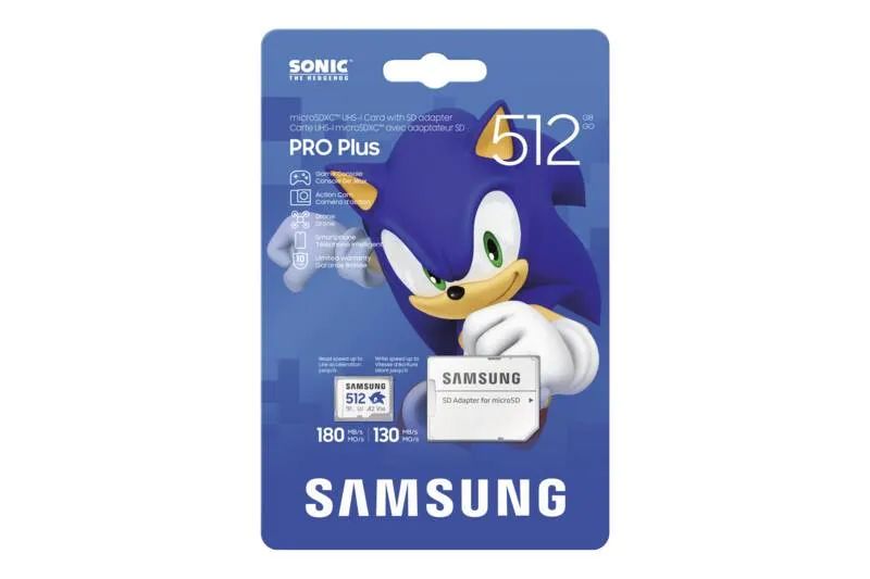 Samsung PRO Plus MB-MD512SA - Sonic the Hedgehog Flash-Speicherkarte (microSDXC-an-SD-Adapter inbegriffen)