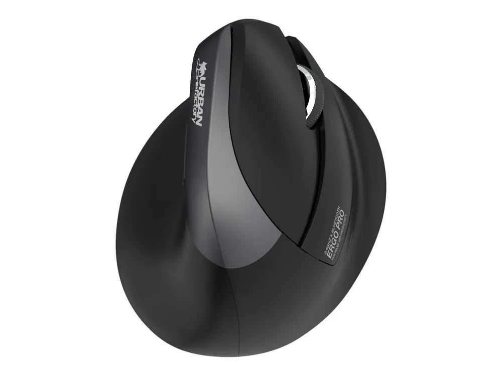 Urban Factory ERGO PRO - Maus - vertikal - ergonomisch - Für Linkshänder - 6 Tasten - kabellos - Bluetooth 5.0, 2.4 GHz - kabelloser Empfänger (USB)