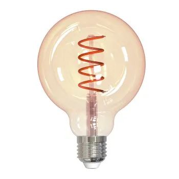 Hama LED-Filamentlampe, E27, Globe G95, amber, klar, extra Warmweiß, dimmbar