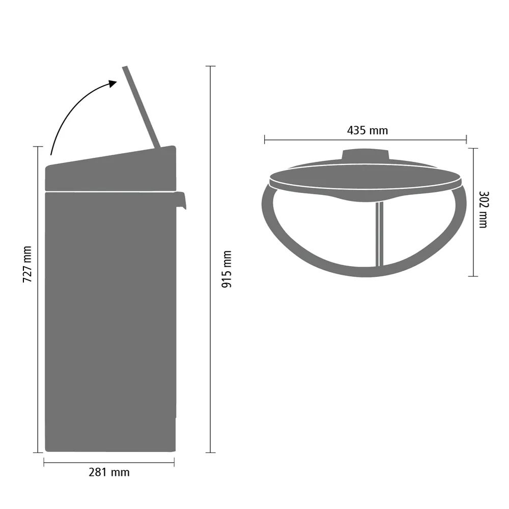 Brabantia Touch Bin New Recycle, 23/10L - Matt Steel