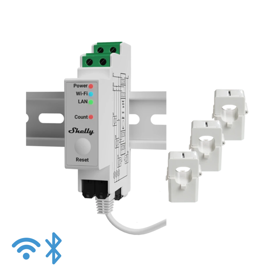 Shelly Pro 3EM - AC - 120 A - 50 - 60 Hz - 94 mm - 19 mm - 69 mm