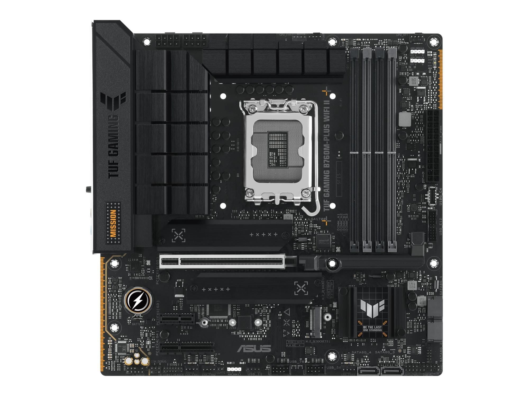 ASUS TUF GAMING B760M-PLUS WIFI II - Motherboard - micro ATX - LGA1700-Sockel - B760 Chipsatz - USB 3.2 Gen 2, USB 3.2 Gen 1, USB-C 3.2 Gen2 - Wi-Fi 6, 2.5 Gigabit LAN, Bluetooth - Onboard-Grafik (CPU erforderlich)