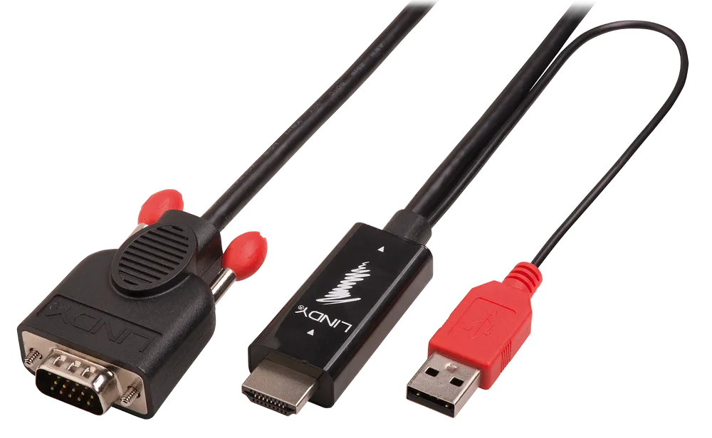 Lindy Videokabel - HD-15 (VGA) männlich zu USB, HDMI männlich