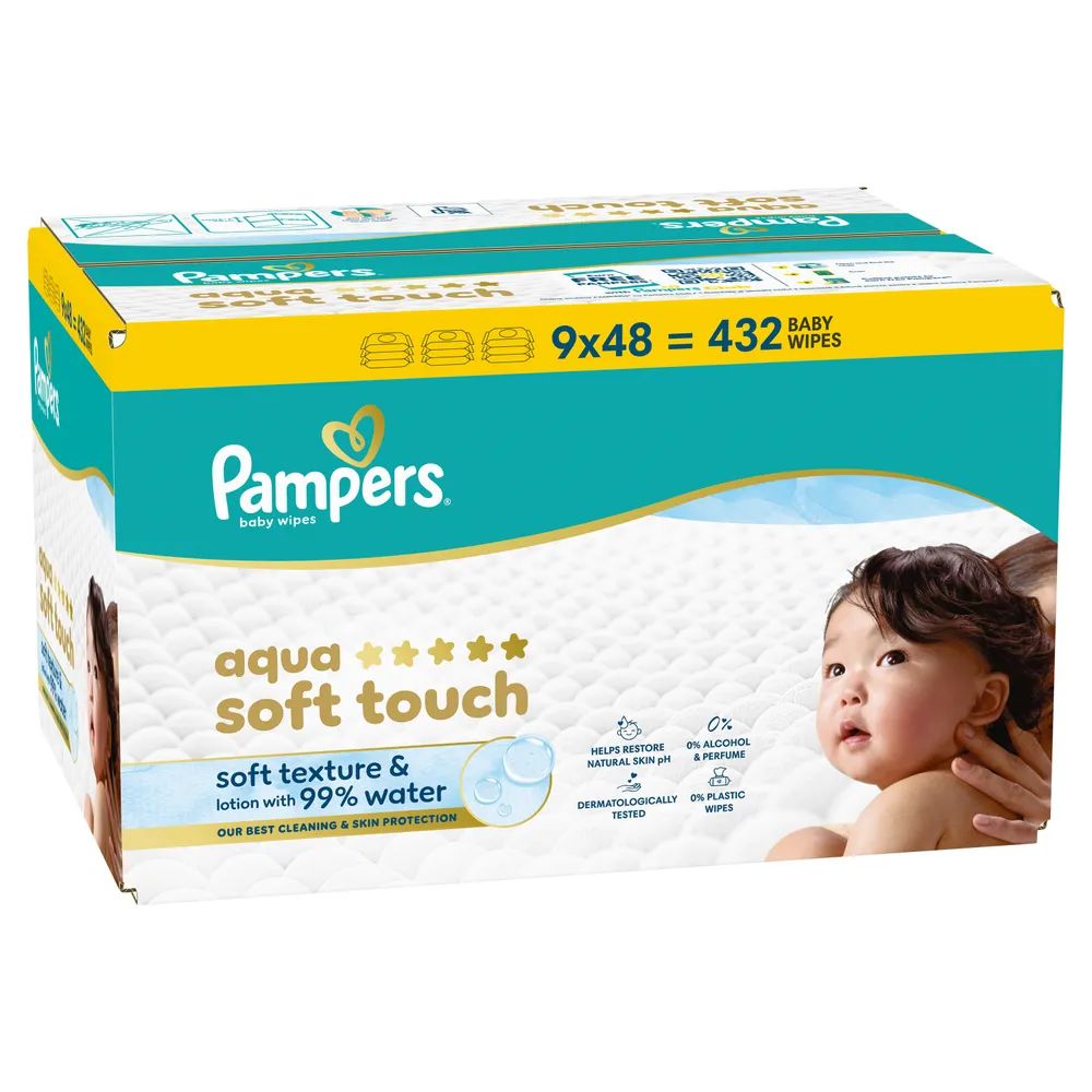 Pampers Feuchte Tücher Aqua Soft touch 9x