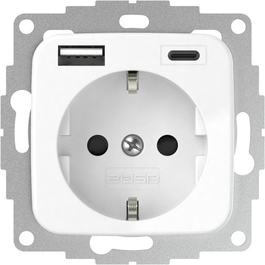 2USB STECKDOSE MIT 2 USB RW GLÄNZ. / JP-5503F SI 15W 3,0A 2U-449368