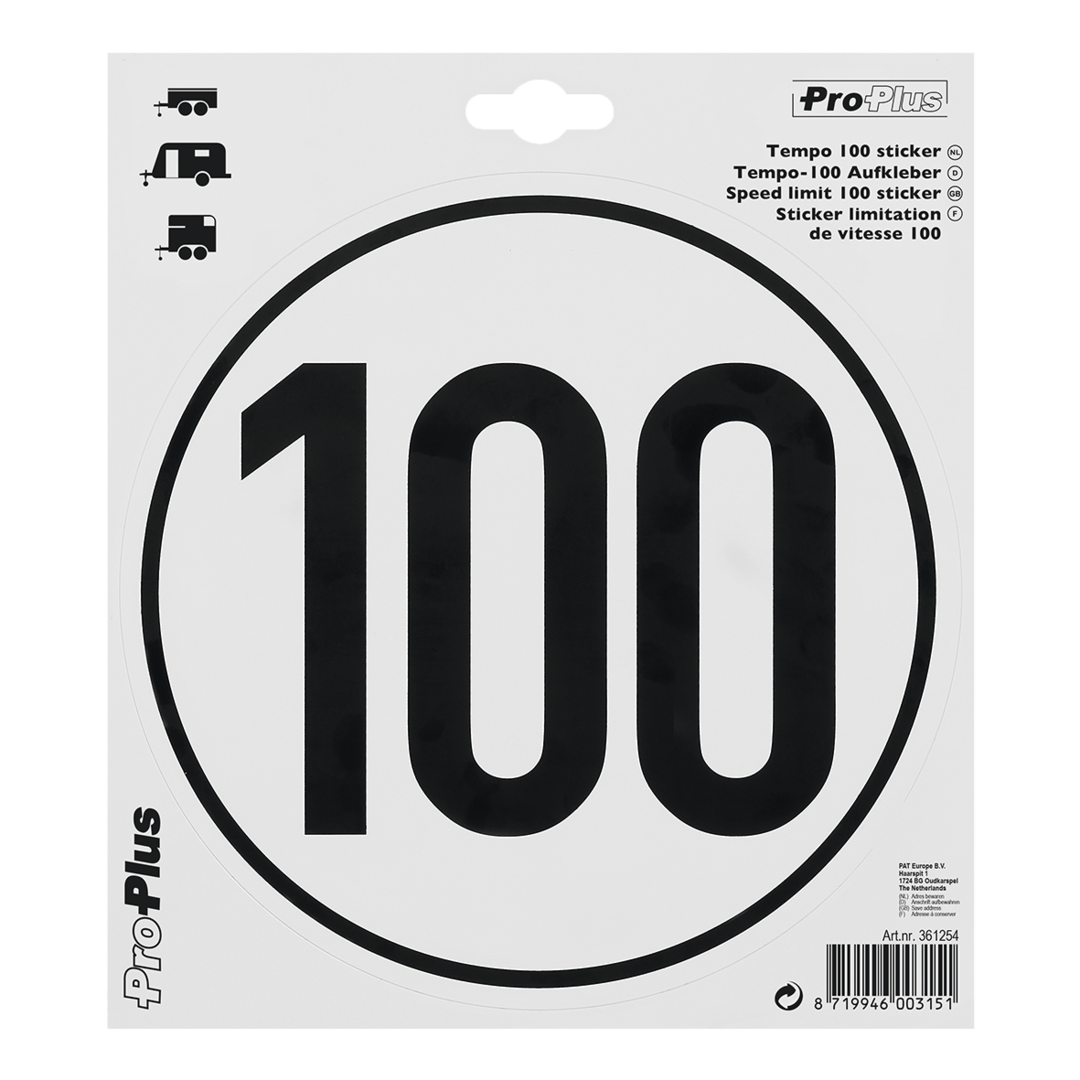 PAT Geschwindigkeitsaufkleber 100 km-h