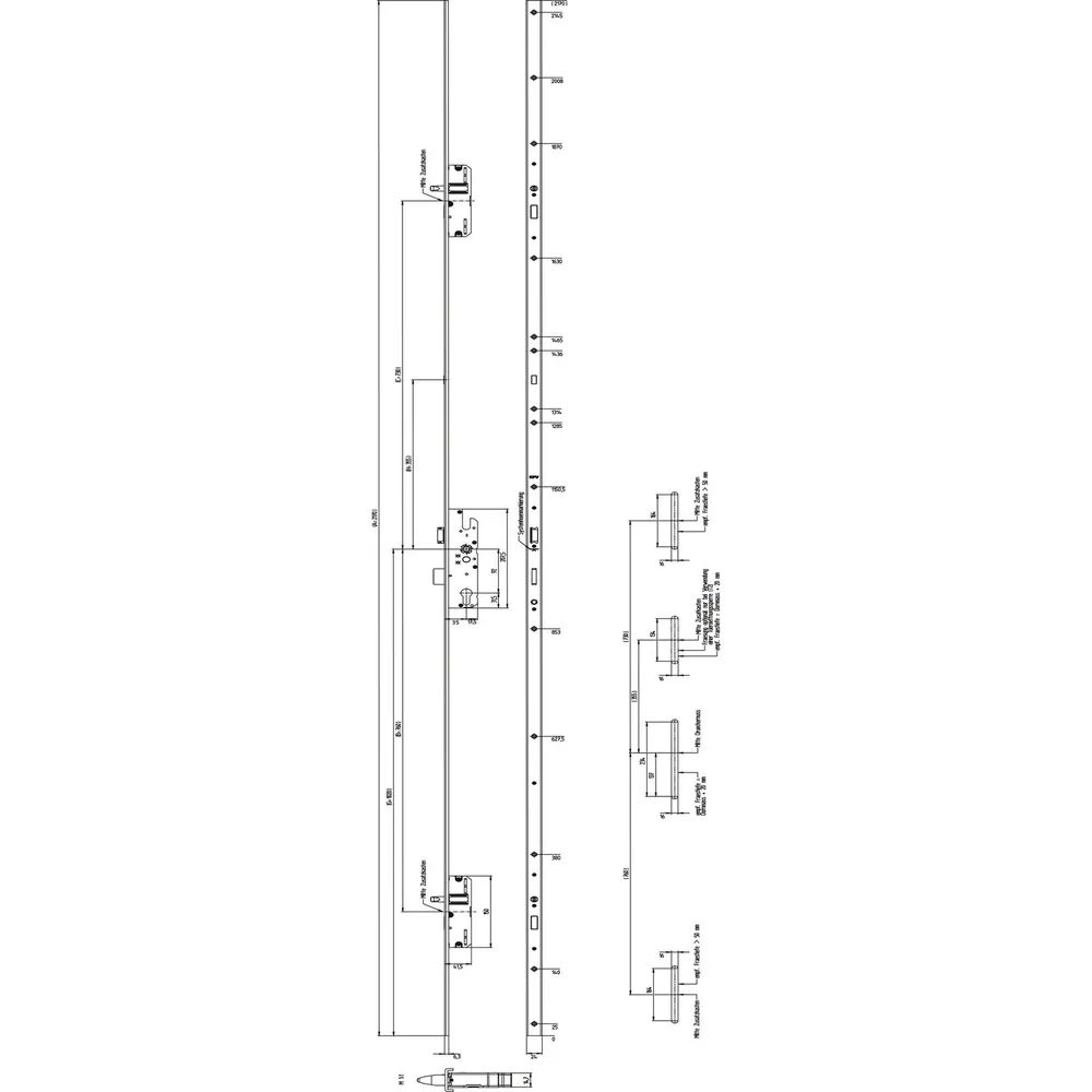 KFV MFV-Schloss BS 2300 DIN, DM 35, U-Stulp 24 x 6,3 mm, Edelstahl