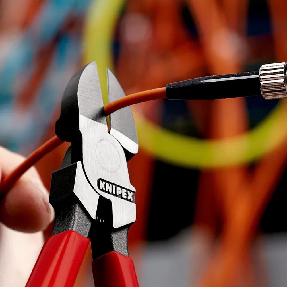 KNIPEX Seitenschneider für Lichtwellenleiter (Glasfaserkabel) mit Kunststoff überzogen 160 mm