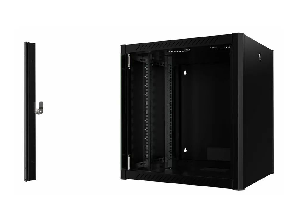Lanview Schrank Netzwerkschrank - 60 x 56 - geeignet für Wandmontage - Schwarz, RAL 9005 - 12U - 48.3 cm (19")