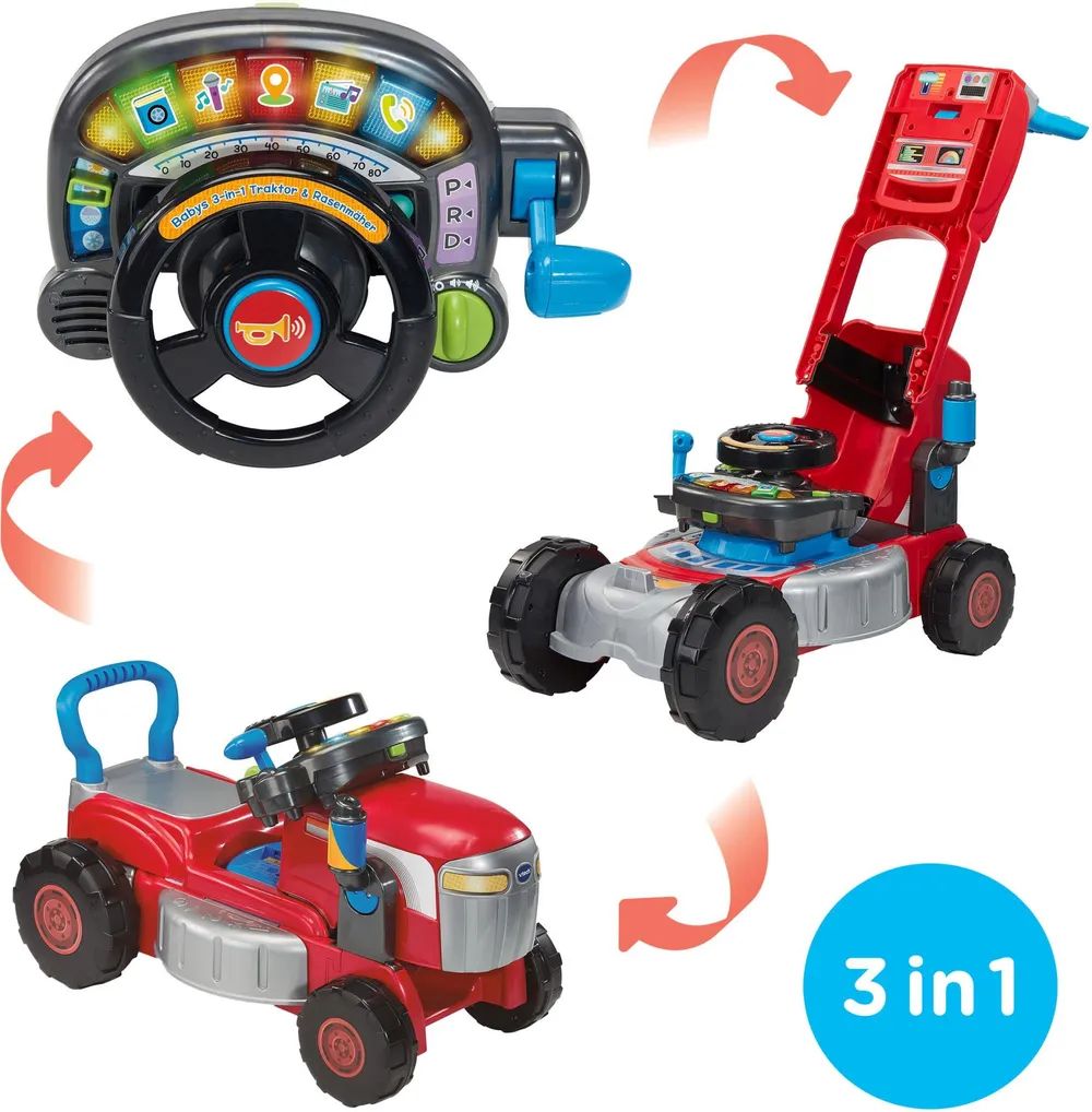 VTech Electronics Europe BV Babys 3-in-1 Traktor & Rasenmäher