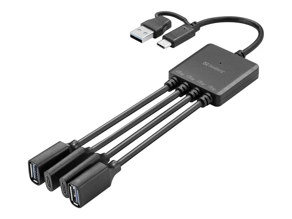 SANDBERG Hub - USB-C/USB-A to 2A+2C splitter