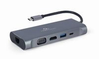 Gembird A-CM-COMBO7-01 USB Type-C 7-in-1 multi-port adapter Hub3.0+ HDMI+ VGA+ PD+ card - Adapter - Audio/Multimedia