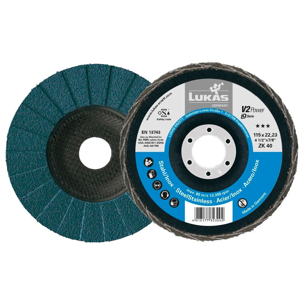 LUKAS Schleiflamellenteller V2 Power Zirkonkorund ø 125 mm Korn 40