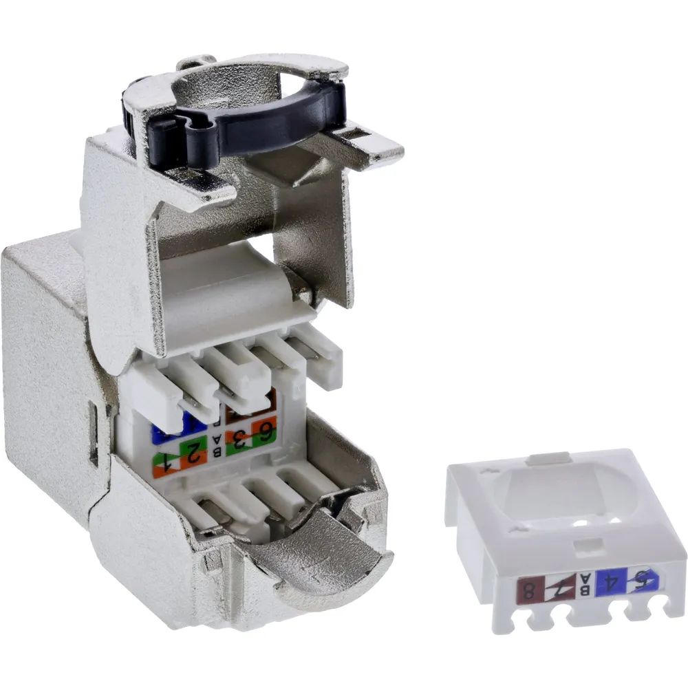 InLine Keystone RJ45 Buchse Slim - SNAP-In - Cat.8.1 - integrierter Kabelbinder