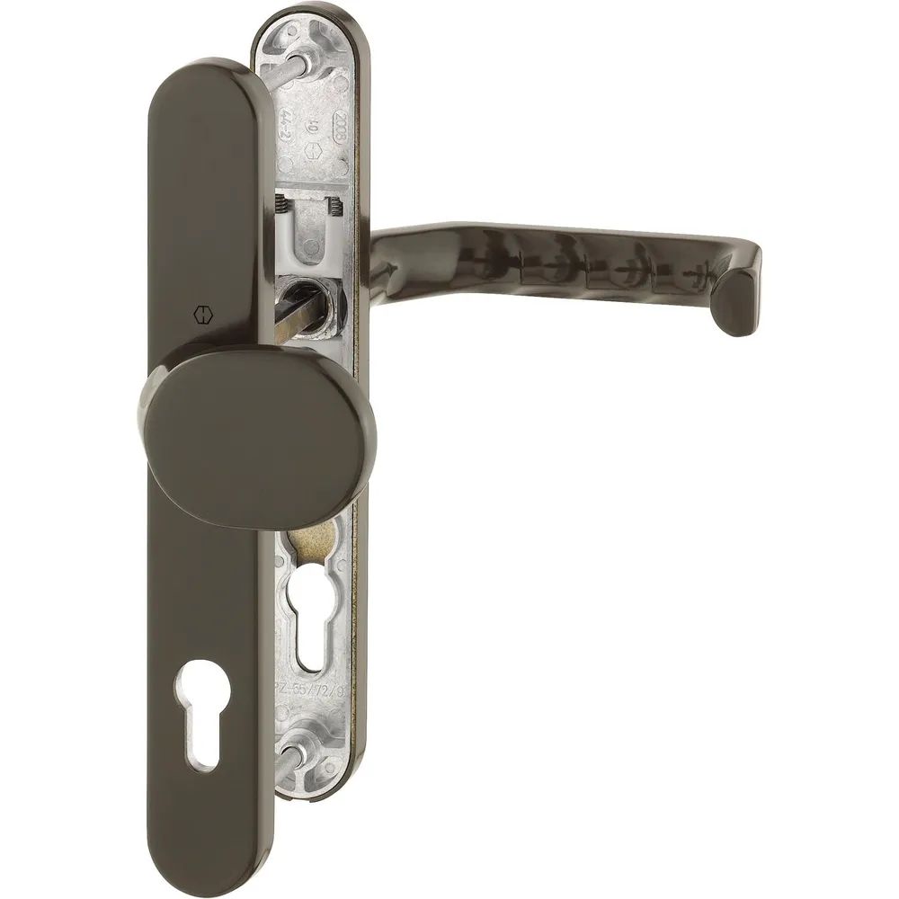Hoppe Wechselgarnitur LIVERPOOL - Schmalschild Knopf PZ, wahlweise, Alu braun elox