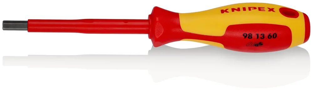 KNIPEX Schraubendreher für Innensechskantschrauben isoliert mit Mehrkomponenten-Hüllen, VDE-geprüft brüniert 212 mm