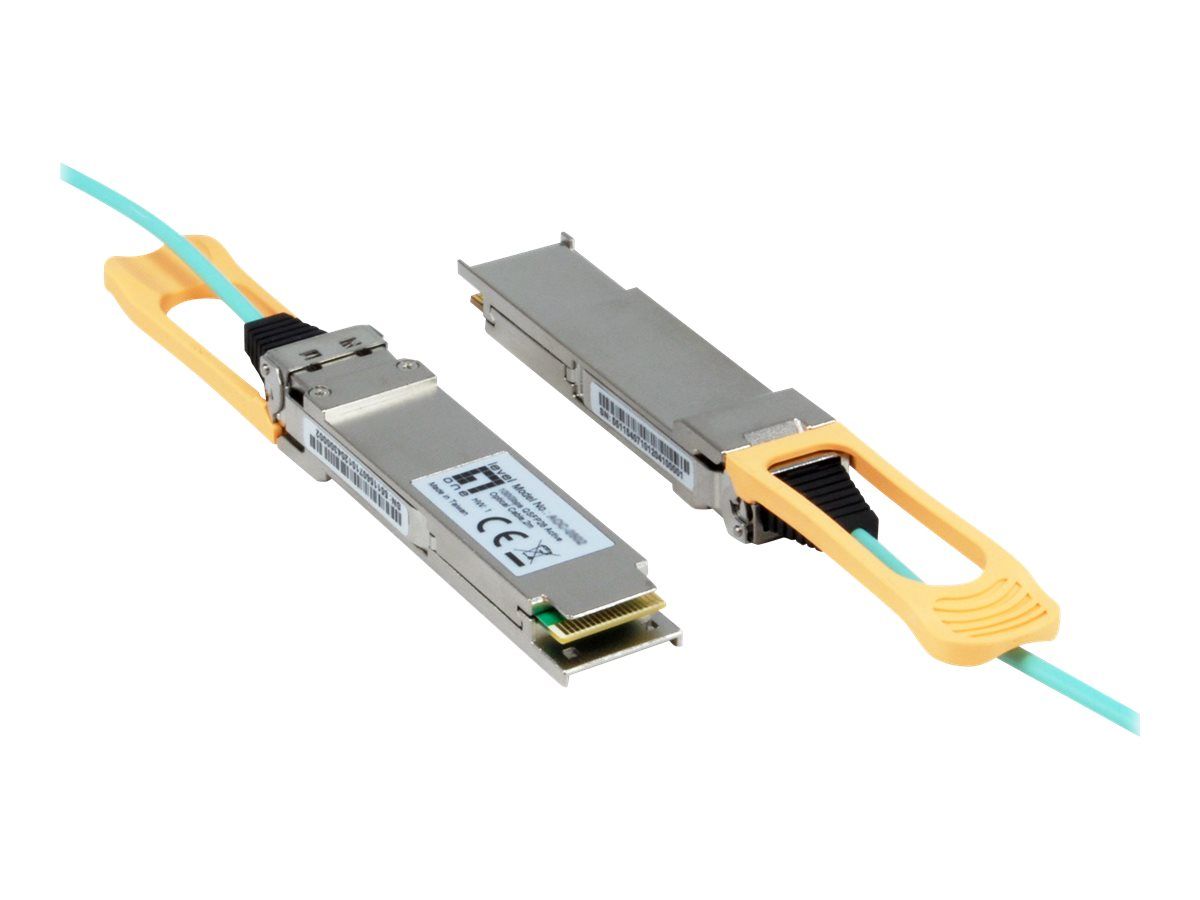 LevelOne 100GBase-AOC Direktanschlusskabel - QSFP28 zu SFP28 - 2 m - Glasfaser - IEEE 802.3bm - Active Optical Cable (AOC)