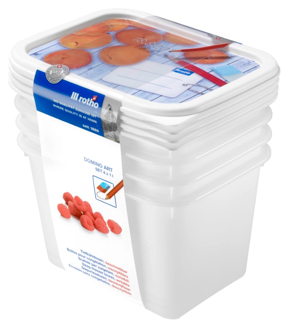 Rotho Set Gefrierdose 4 x 1 l DOMINO