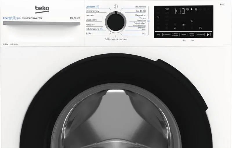 Beko BM3WFU48413W Waschmaschine, 1-8 kg, Weiß