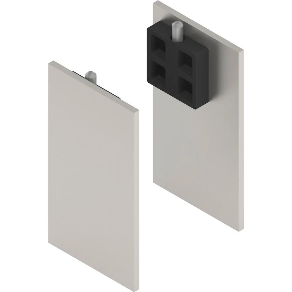 SOLIDO 100/HELM Abdeckkappen-Set Blende H/G einseitig Wandmontage Edelstahl