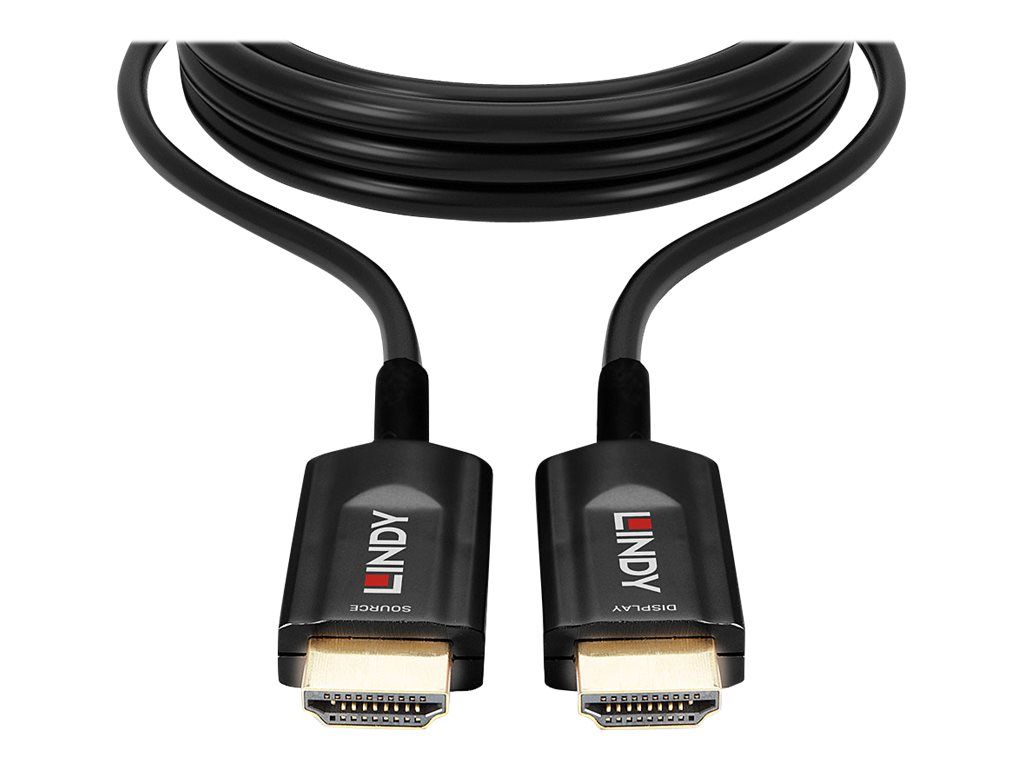 Lindy Ultra High Speed - HDMI-Kabel - HDMI männlich zu HDMI männlich - 15 m - Hybrid Kupfer/Kohlefaser - Schwarz - rund, unterstützt 8K 60 Hz (7680 x 4320)