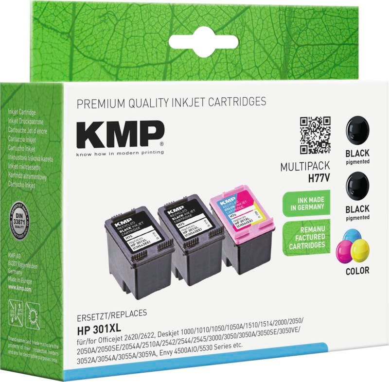 KMP Tintenpatrone H77 OEM HP 301XL/ 2x 301XL
