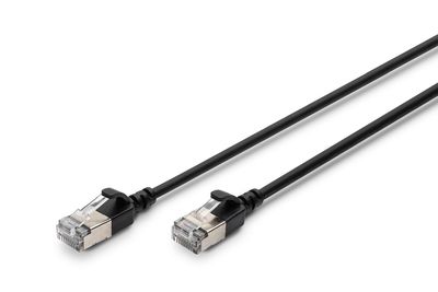 DIGITUS CAT 6A F-FTP Slim Patchkabel, 0,3m, Schwarz