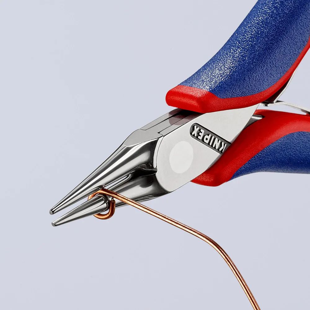 KNIPEX Elektronik-Greifzange mit durchgestecktem Gelenk mit Mehrkomponenten-Hüllen 115 mm