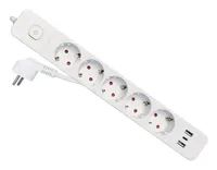 Equip Steckdosenleiste CEE7/7 90°->5xSchuko/2xUSBA/USBC - Steckdosenleiste