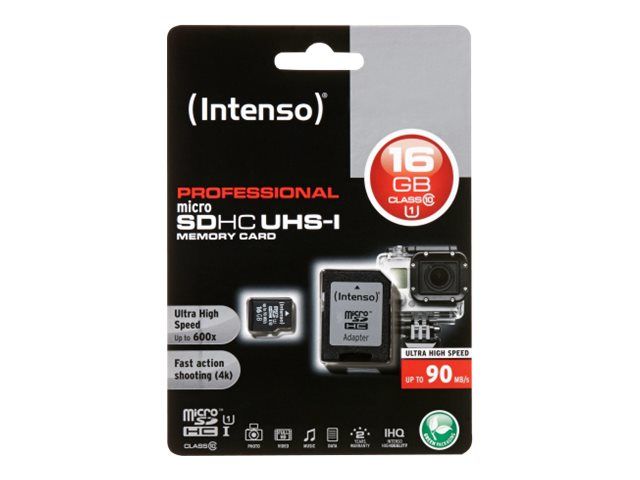 Intenso Flash-Speicherkarte (microSDHC/SD-Adapter inbegriffen)