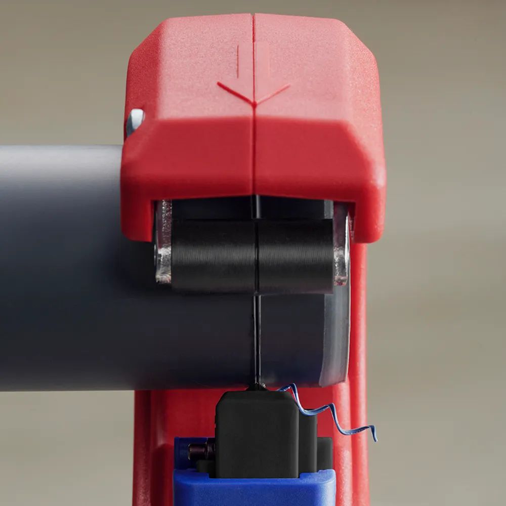 KNIPEX Rohrabschneider DP50 Rohrschneider für dünnwandige Kunststoff-Abflussrohre mit Kunststoff überzogen 202 mm