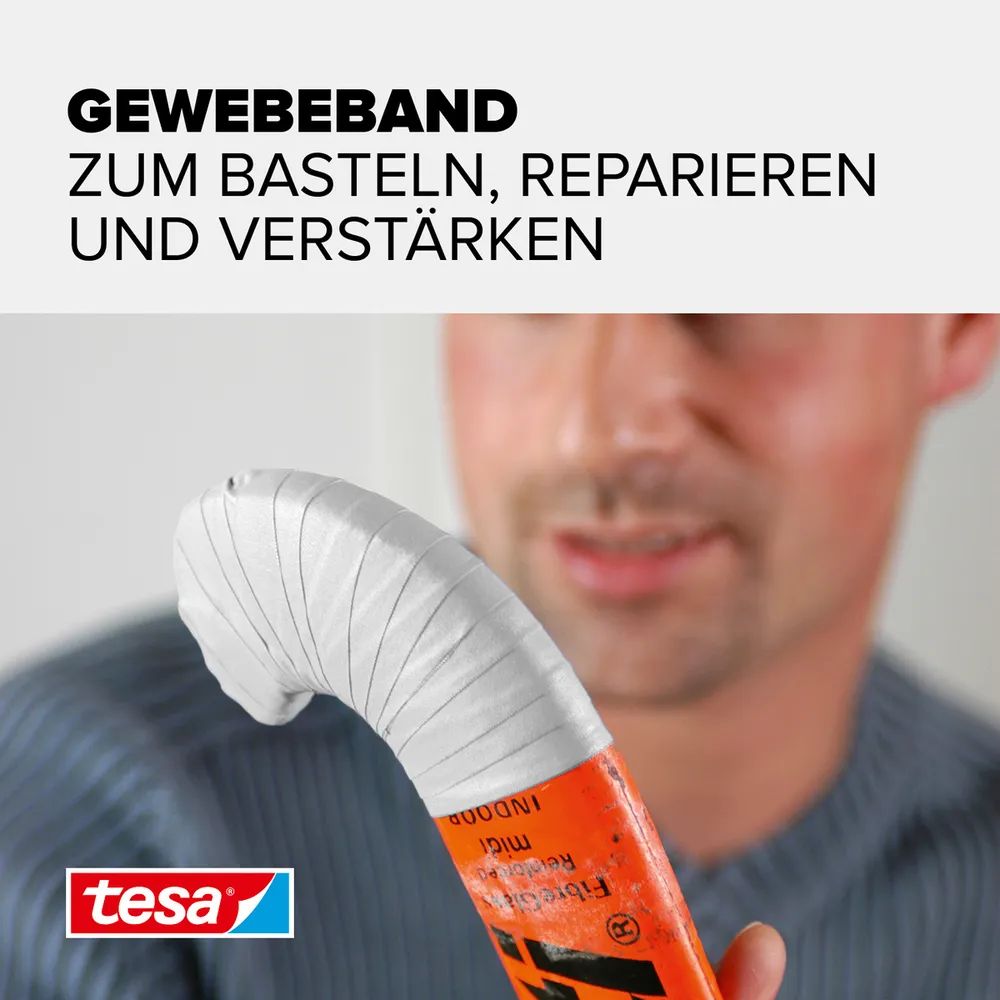 tesa® EXTRA POWER PERFECT Gewebeband weiß, Dreierpack, Ductape