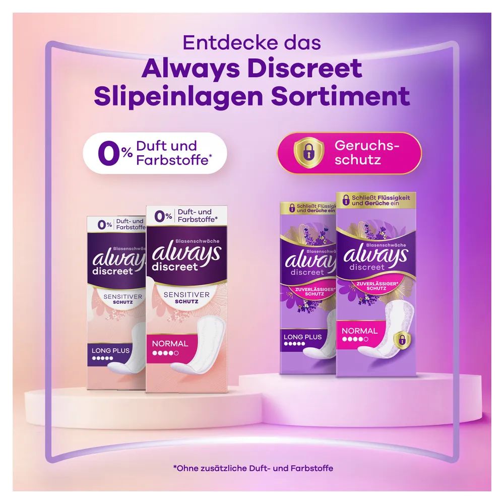 always Discreet Inkontinenz Sensitive Slipeinlage Long Plus 20 Stück