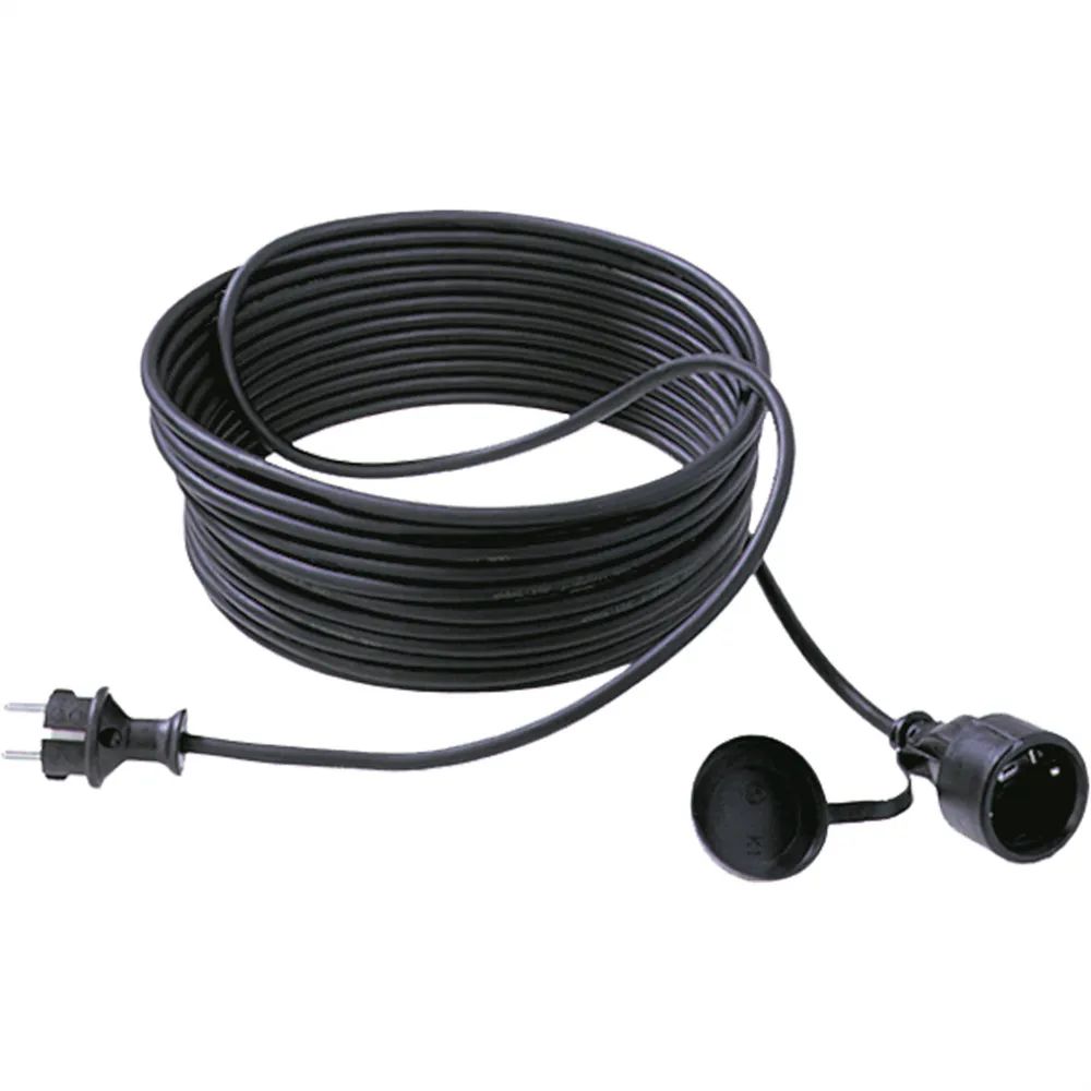 BACHMANN Extension 3G1,5mm², H07RR-F Gummi Schutzkontakt, schwarz, 10 m