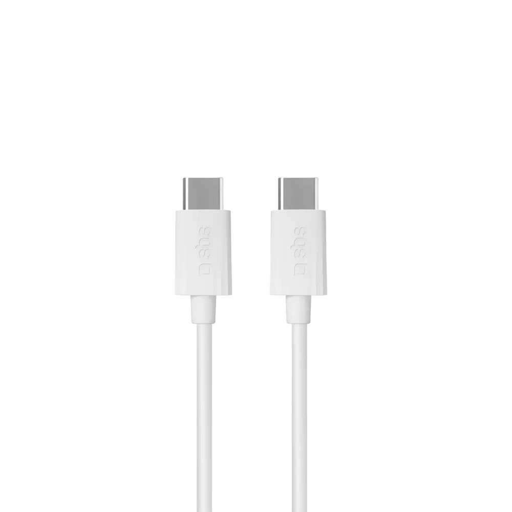 SBS Daten- u. Ladekabel, USB-C  USB-C, 60W, GRS Material, weiss