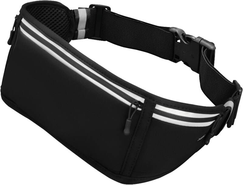 Hama Bauchtasche für Handys, Laufgürtel zum Joggen, reflektierend, Schwarz