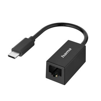 Hama Netzwerk-Adapter, USB-C-Stecker - LAN/Ethernet-Buchse, Gigabit Ethernet