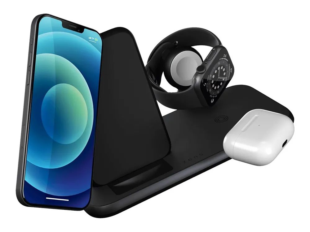 Zens Aluminium Series 4 in 1 - Kabelloses Ladegerät + AC-Netzteil - 45 Watt - Apple Fast Charge, FC (USB)