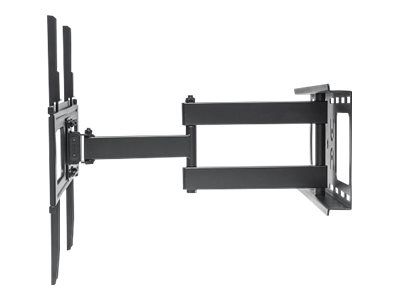 Manhattan TV & Monitor Mount, Wall, Full Motion, 1 screen, Screen Sizes: 37-65", Black, VESA 200x200 to 600x400mm, Max 50kg, LFD, Tilt & Swivel with 3 Pivots, Lifetime Warranty - Klammer - für LCD TV - stabiler Stahl - Schwarz - Bildschirmgröße: 94-1