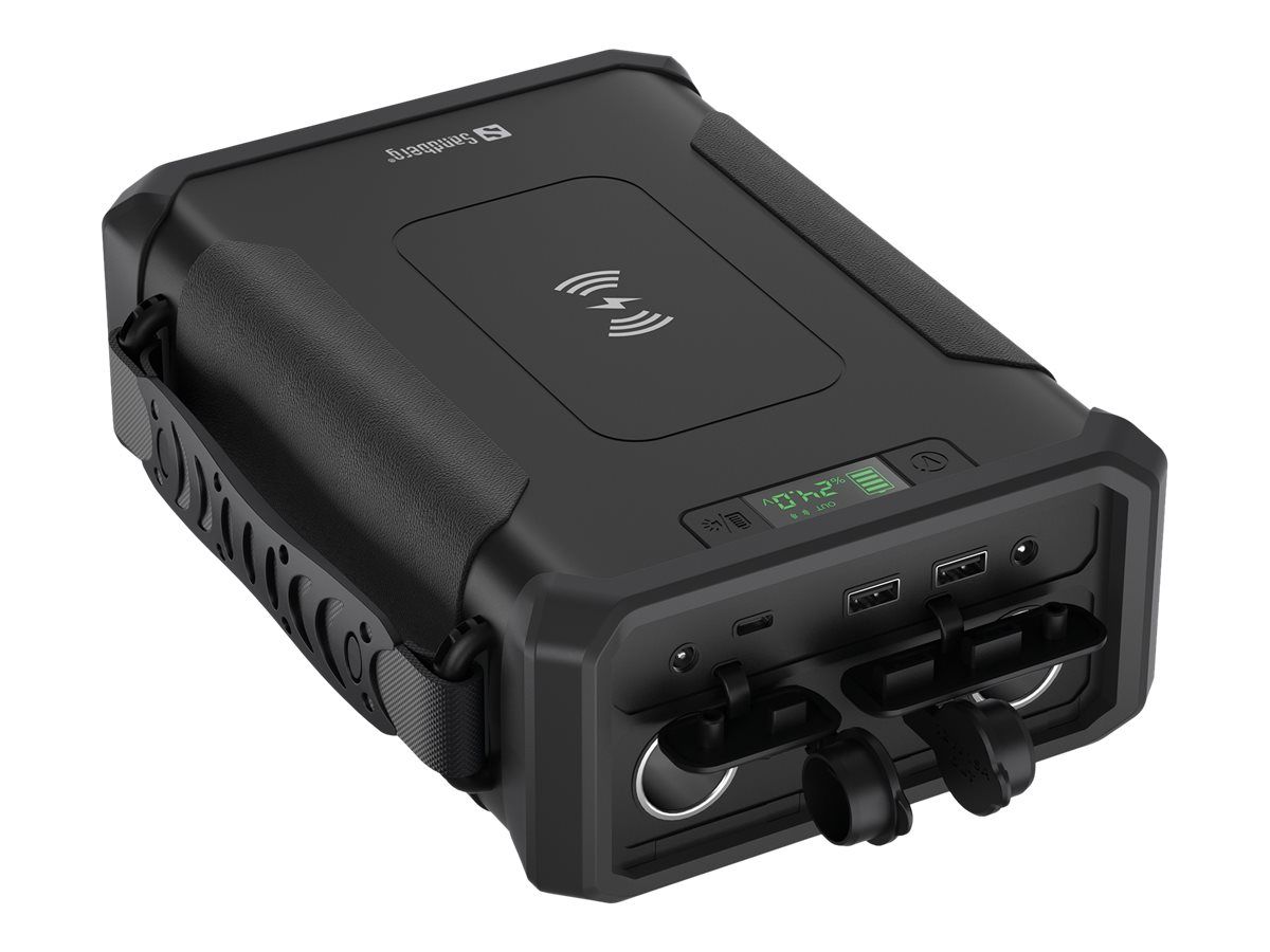 SANDBERG Active Survivor 8in1 - Powerbank + AC-Netzteil + Kfz-Netzteil 32700 - 96000 mAh - 307.2 Wh - 180 Watt - 5 A - PD, QC - 4 Ausgabeanschlussstellen (2 x USB, 24 pin USB-C, DC5521)