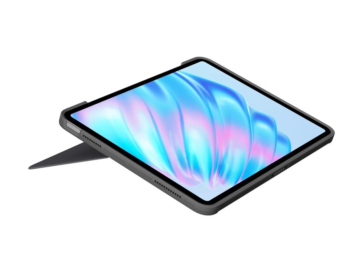 Logitech Combo Touch - Tastatur und Foliohülle - mit Trackpad - hintergrundbeleuchtet - Apple Smart connector - QWERTY - US International - Oxford Gray - für Apple 13-inch iPad Air (M2, M3)