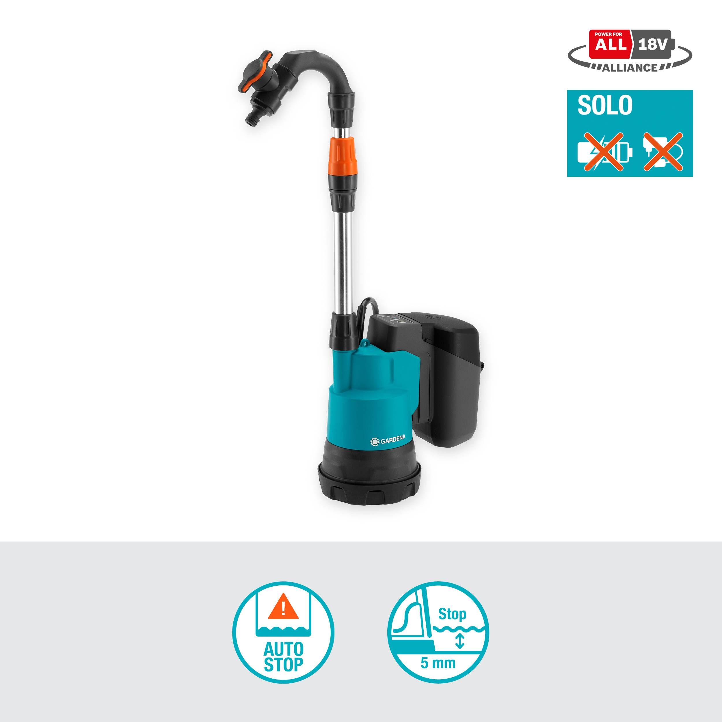 Gardena Akku-Regenfasspumpe 2000/2 18V P4A solo