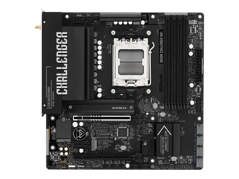 ASRock B850M Challenger WiFi - Motherboard - micro ATX - Socket AM5 - AMD B850 Chipsatz - USB 3.2 Gen 1, USB-C 3.2 Gen 1 - 2.5 Gigabit LAN, Bluetooth, Wi-Fi 7 - Onboard-Grafik (CPU erforderlich)