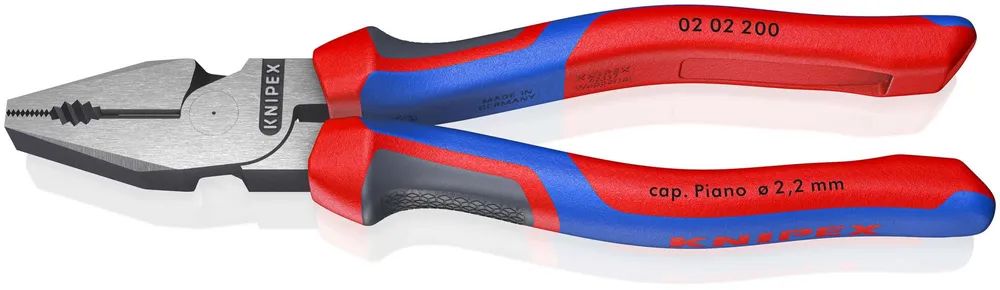 KNIPEX 02 02 200 Kraft-Kombizange mit Comfort-Griffen schwarz atramentiert 200 mm