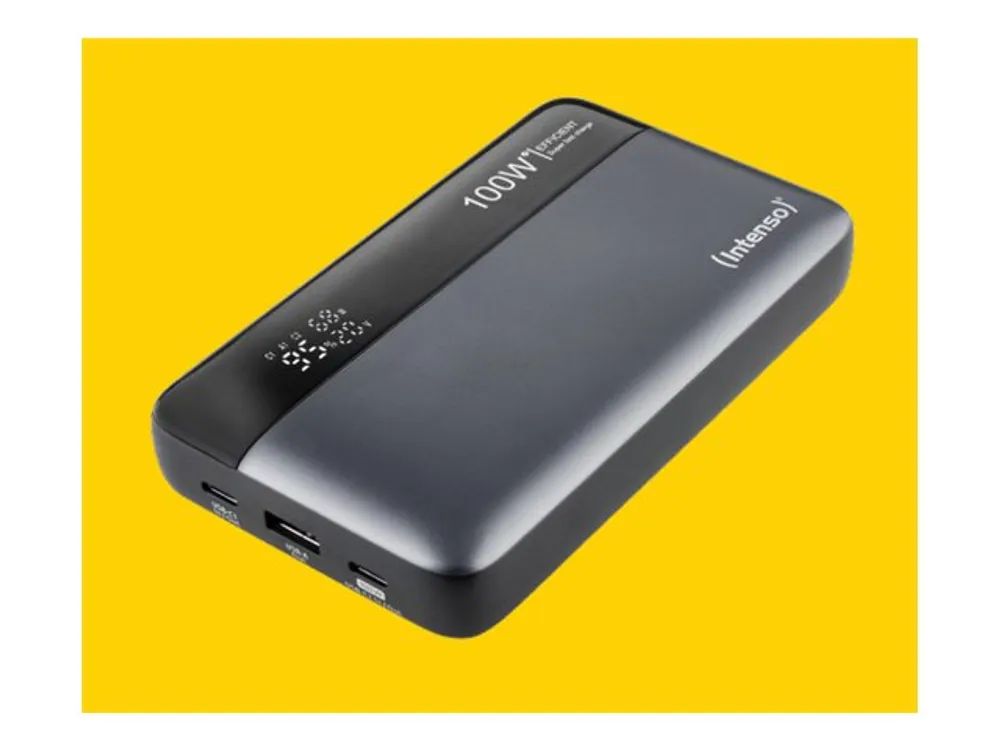 Intenso HE20000 - Powerbank - 20000 mAh - 100 Watt - 5 A - PD 3.1/PPS - 3 Ausgabeanschlussstellen (2 x USB-C, USB)