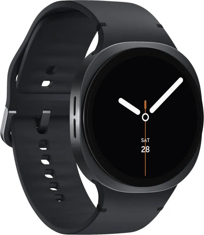 Samsung Galaxy Watch8 - 40 mm - Carbon-Schwarz - intelligente Uhr mit Sportband - Gummi - Graphit - Bandgröße: S/M - Anzeige 3.4 cm (1.34")