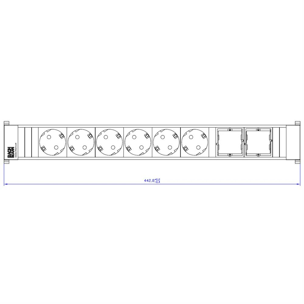 BACHMANN CONFERENCE TOP FRAME X-Large Einsatz 6x Schutzkontakt 2x ABD
