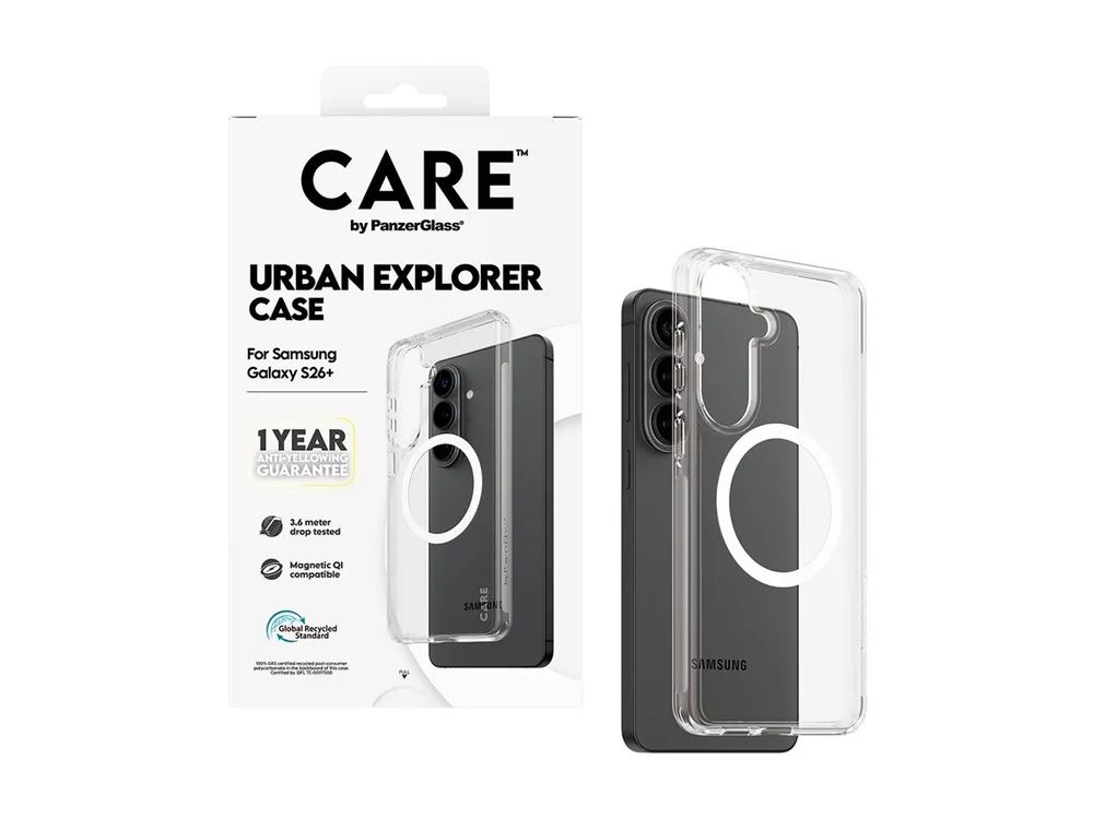 PanzerGlass CARE? by Urban Explorer Case Transparent m. Weiss Qi Samsung Galax...