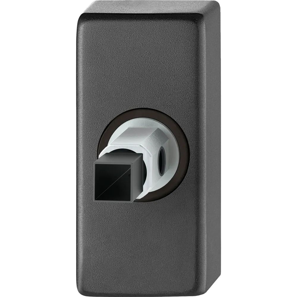 FSB Adapter-Rosette eckig Drücker für Rahmentür, Ansatz 8 mm, Aluminium schwarz