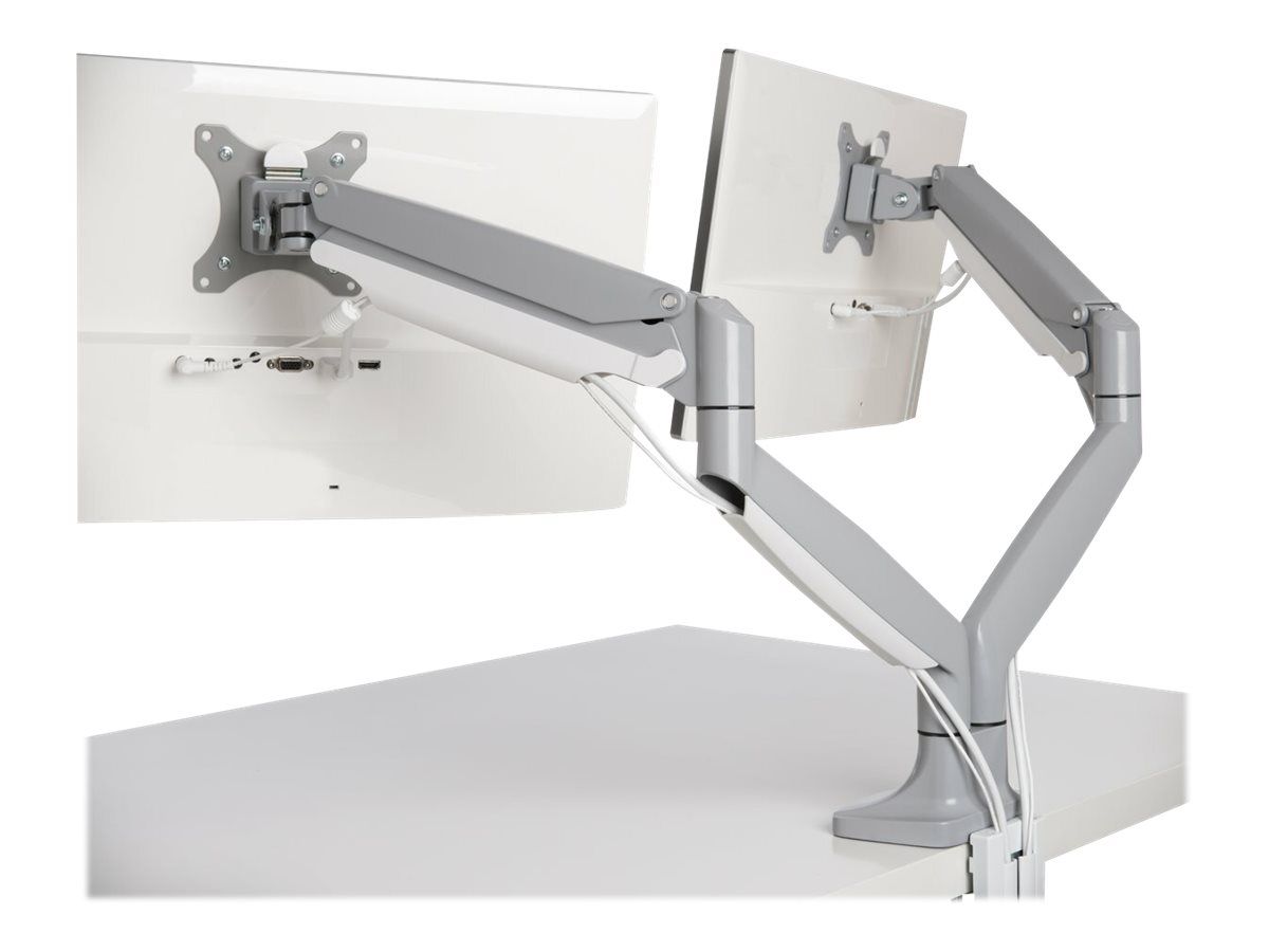 Kensington SmartFit One-Touch Dual Monitor Arm - Befestigungskit - einstellbarer Arm - für 2 Monitore - Metall - silbergrau - Bildschirmgröße: 33-81.3 cm (13"-32")